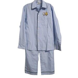 Sleepy Jones Blue Henry Pajamas XS Embroidered Campfire Marshmallow Bombas NWT